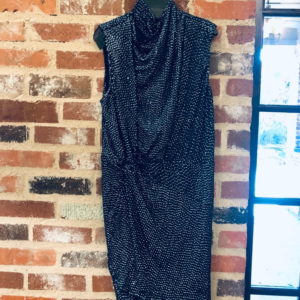Haute Hippie Twist Neck Gathered Dress